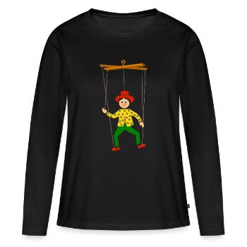 marionnettes - T-shirt manches longues Premium bio Femme - noir - Devant - Julia (174cm)