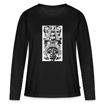 La culture Maya - T-shirt manches longues Premium bio Femme - noir - Devant - Julia (174cm)