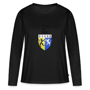 Wappen Penn Bett - Frauen Premium Bio Langarmshirt - Schwarz - Vorne - Julia (174cm)