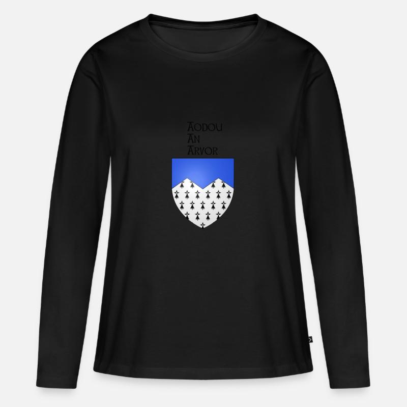 Aodou ein Arvor / Küste der Rüstung - Frauen Premium Bio Langarmshirt - Schwarz