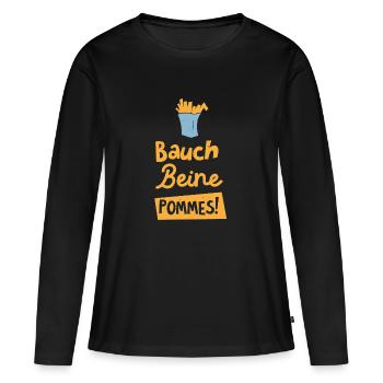 Belly legs fries - Women's Premium Organic Long Sleeve Shirt - black - Front - Julia (174cm)