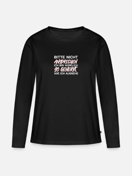 Bitte Nicht Ansprechen - Frauen Premium Bio Langarmshirt - Schwarz