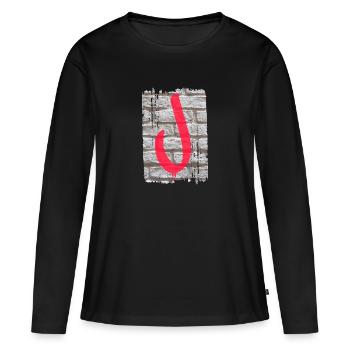 mur j - T-shirt manches longues Premium bio Femme - noir - Devant - Julia (174cm)
