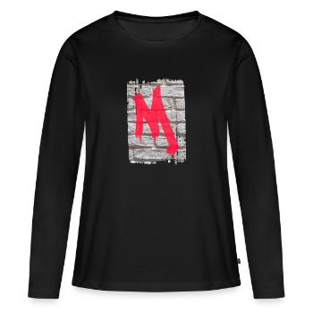 mur m - T-shirt manches longues Premium bio Femme - noir - Devant - Julia (174cm)
