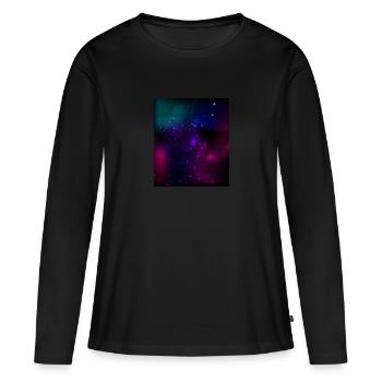 Galaxie - Nordlichter - Frauen Premium Bio Langarmshirt - Schwarz - Vorne - Julia (174cm)