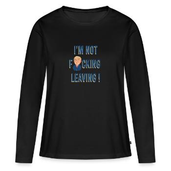 Je n’ai pas de leaving !  - T-shirt manches longues Premium bio Femme - noir - Devant - Julia (174cm)