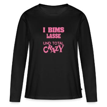 Lasse - Frauen Premium Bio Langarmshirt - Schwarz - Vorne - Julia (174cm)