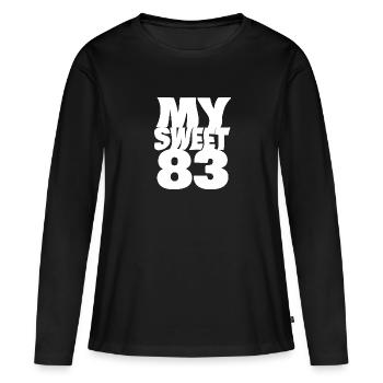Sweet 83 - Frauen Premium Bio Langarmshirt - Schwarz - Vorne - Julia (174cm)