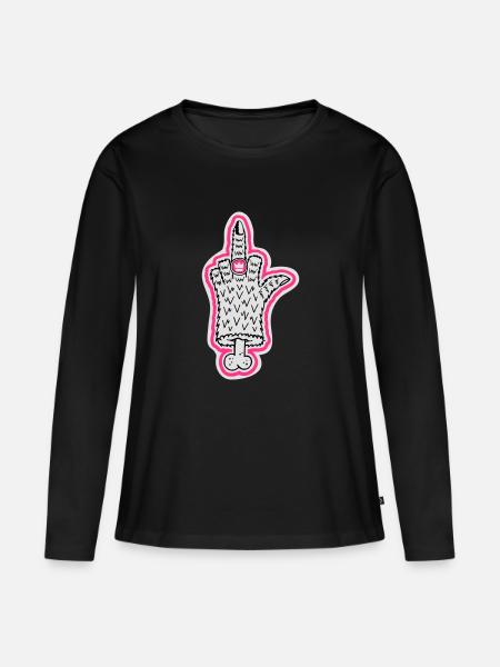 Ring - Frauen Premium Bio Langarmshirt - Schwarz