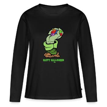 Halloween Monster Zombie Horror Trick or Treat - Women's Premium Organic Long Sleeve Shirt - black - Front - Julia (174cm)
