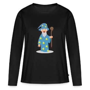 Magicien - T-shirt manches longues Premium bio Femme - noir - Devant - Julia (174cm)