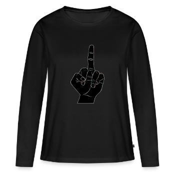 Doigt noir - T-shirt manches longues Premium bio Femme - noir - Devant - Julia (174cm)