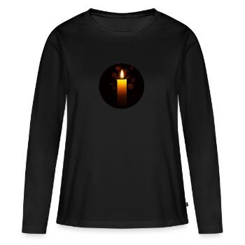 Candle - Women's Premium Organic Long Sleeve Shirt - black - Front - Julia (174cm)
