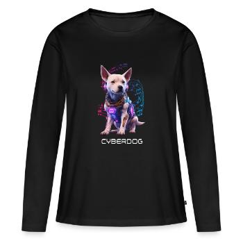 Cyber Dog - Frauen Premium Bio Langarmshirt - Schwarz - Vorne - Julia (174cm)