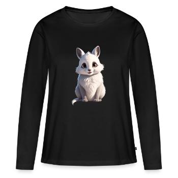 Sweet Animal - Frauen Premium Bio Langarmshirt - Schwarz - Vorne - Julia (174cm)
