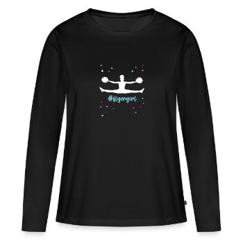 Flyergirl Flyer-Cheerleading Akrobatik Cheerleader - Frauen Premium Bio Langarmshirt - Schwarz - Vorne - Julia (174cm)