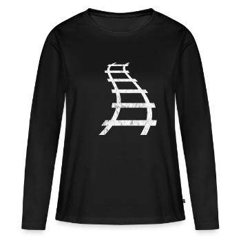 train tracks - Women's Premium Organic Long Sleeve Shirt - black - Front - Julia (174cm)