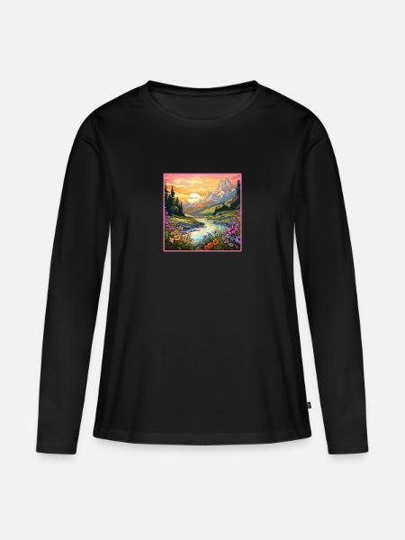 Love Nature à la Jugendstil - Frauen Premium Bio Langarmshirt -