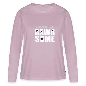 Dinosaure Dino animal cadeau attirant reine - T-shirt manches longues Premium bio Femme - rose poudré - Devant - Julia (174cm)