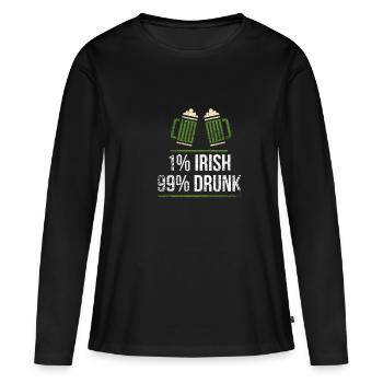 Irish Danish beer fun vintage gift Ireland - Women's Premium Organic Long Sleeve Shirt - black - Front - Julia (174cm)