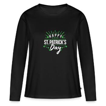 Saint Patricks Day cadeau Irlande rock rock - T-shirt manches longues Premium bio Femme - noir - Devant - Julia (174cm)
