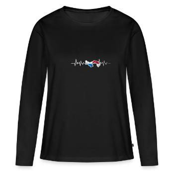 Panama - T-shirt manches longues Premium bio Femme - noir - Devant - Julia (174cm)