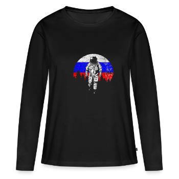 Russie - T-shirt manches longues Premium bio Femme - noir - Devant - Julia (174cm)