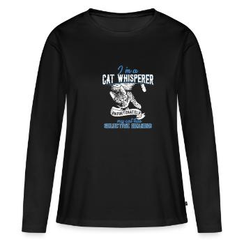 Katzen Geschenk Katze Katzendame Tier Spaß - Frauen Premium Bio Langarmshirt - Schwarz - Vorne - Julia (174cm)