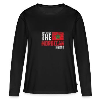 Maroc - T-shirt manches longues Premium bio Femme - noir - Devant - Julia (174cm)