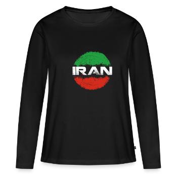 Iran - T-shirt manches longues Premium bio Femme - noir - Devant - Julia (174cm)