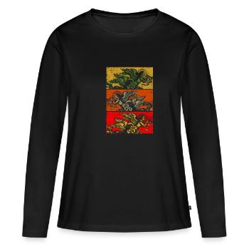 Engel Heilig Kirche Unschuld Himmel Paradies Gott - Frauen Premium Bio Langarmshirt - Schwarz - Vorne - Julia (174cm)
