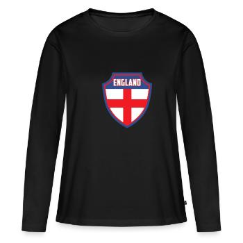 Angleterre - T-shirt manches longues Premium bio Femme - noir - Devant - Julia (174cm)