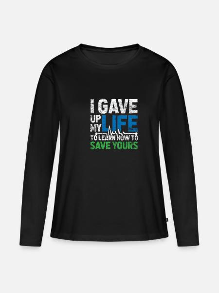 Krankenschwester Arzt Medizin Studium Mediziner - Frauen Premium Bio Langarmshirt - Schwarz