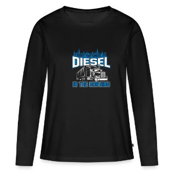 Diesel - T-shirt manches longues Premium bio Femme - noir - Devant - Julia (174cm)