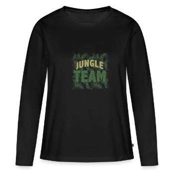 Team Dschungel - Frauen Premium Bio Langarmshirt - Schwarz - Vorne - Julia (174cm)