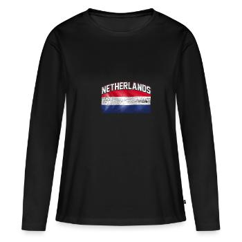 Drapeau néerlandais - T-shirt manches longues Premium bio Femme - noir - Devant - Julia (174cm)