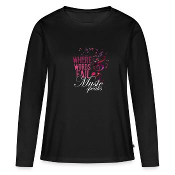 Musik Geschenk Notenschlüssel Musikschule Dur Moll - Frauen Premium Bio Langarmshirt - Schwarz - Vorne - Julia (174cm)