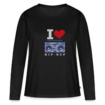 Streetdance breakdance hip hop musique danse sport - T-shirt manches longues Premium bio Femme - noir - Devant - Julia (174cm)