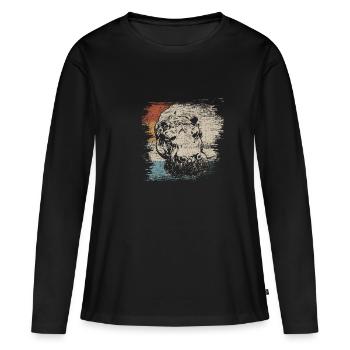 Nilpferd - Frauen Premium Bio Langarmshirt - Schwarz - Vorne - Julia (174cm)