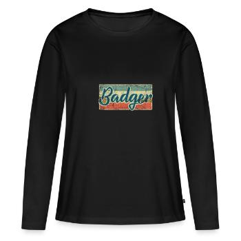 Dachs - Frauen Premium Bio Langarmshirt - Schwarz - Vorne - Julia (174cm)