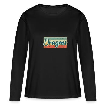 Dragon Mythologie Contes de fables Cadeaux - T-shirt manches longues Premium bio Femme - noir - Devant - Julia (174cm)