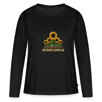 tournesol - T-shirt manches longues Premium bio Femme - noir - Devant - Julia (174cm)