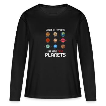 Pluton - T-shirt manches longues Premium bio Femme - noir - Devant - Julia (174cm)