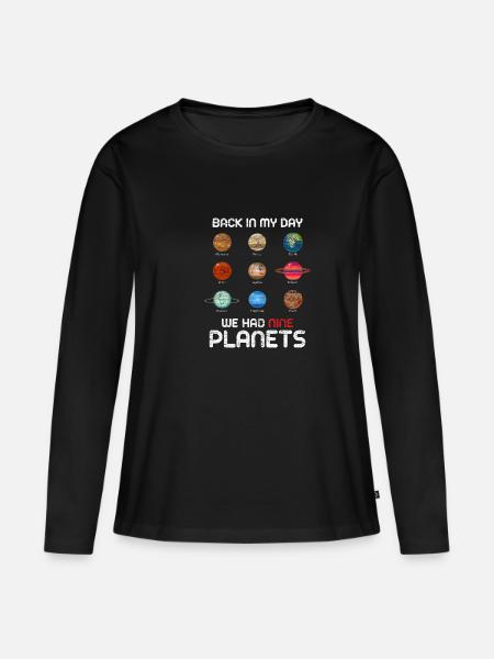 Pluto - Frauen Premium Bio Langarmshirt - Schwarz