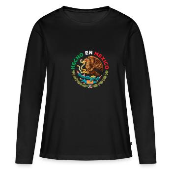Hecho En Mexico - T-shirt manches longues Premium bio Femme - noir - Devant - Julia (174cm)
