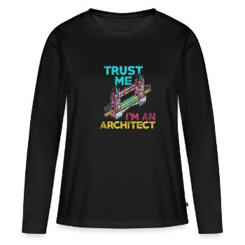 architecte - T-shirt manches longues Premium bio Femme - noir - Devant - Julia (174cm)