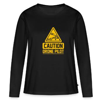 Drone - T-shirt manches longues Premium bio Femme - noir - Devant - Julia (174cm)