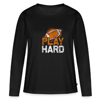 Sport football américain - T-shirt manches longues Premium bio Femme - noir - Devant - Julia (174cm)