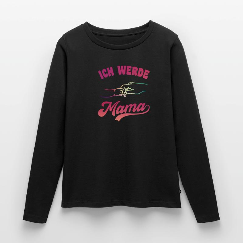 Ich Werde Mama Mutter Muttertag Frauen Premium Bio Langarmshirt