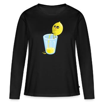 Lemon pees lemonade - Women's Premium Organic Long Sleeve Shirt - black - Front - Julia (174cm)